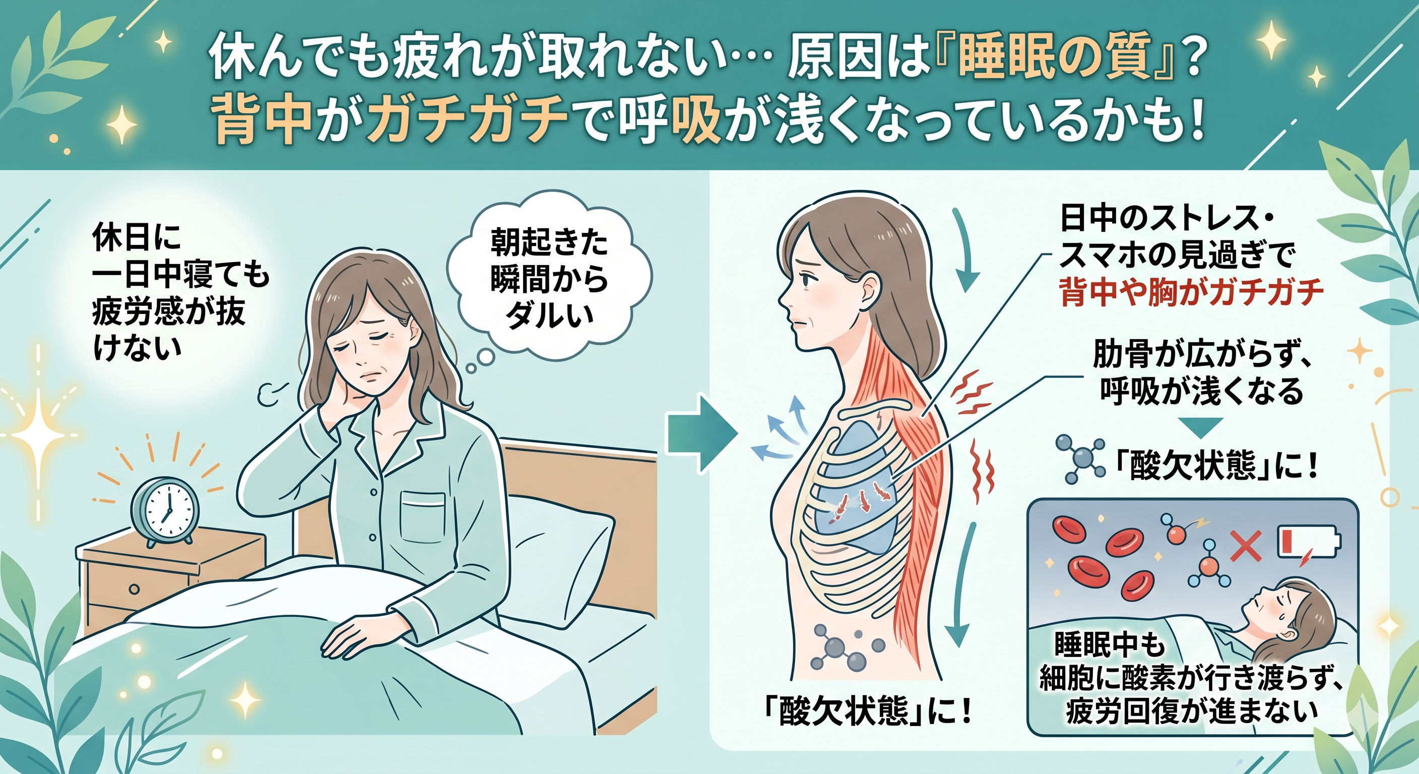 睡眠の質ガチガチ女性